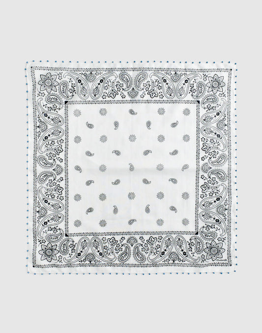 Beaded Bandana in Cotton Blend White | Madewell