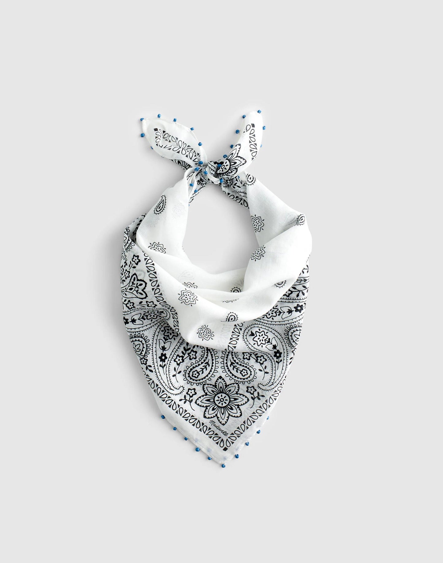 Beaded Bandana in Cotton Blend White | Madewell