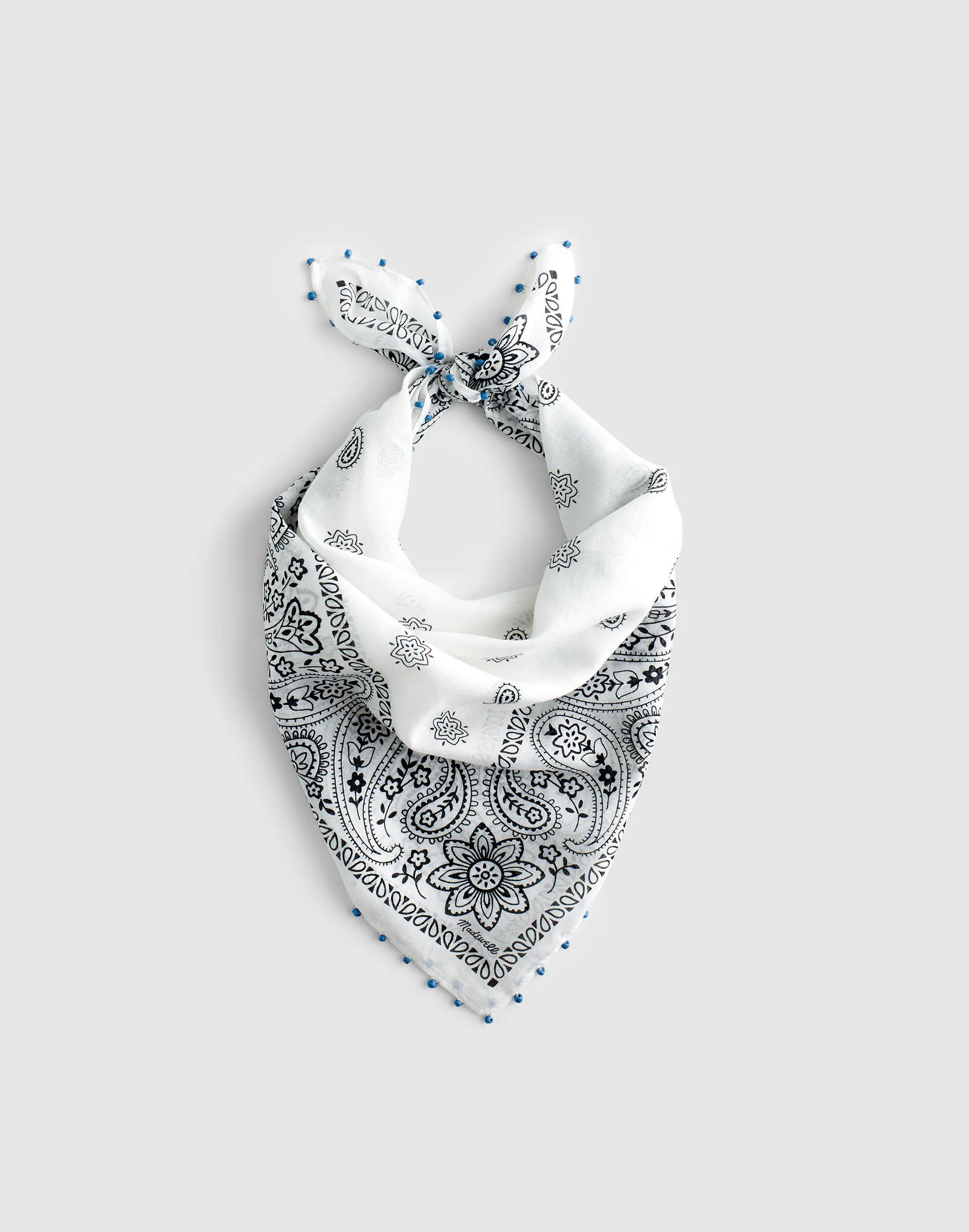 Beaded Bandana in Cotton Blend White | Madewell