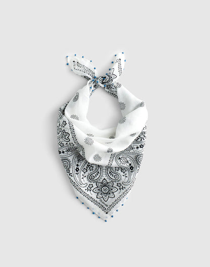 Beaded Bandana in Cotton Blend White | Madewell