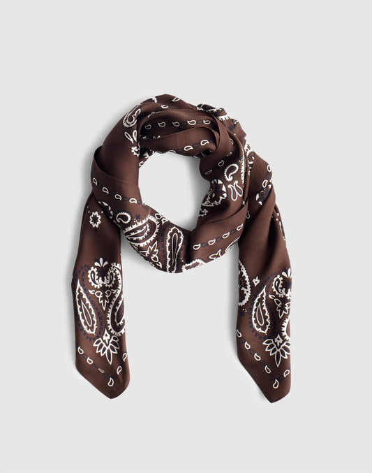 Oversized Silk Bandana Chocolate Plum | Madewell