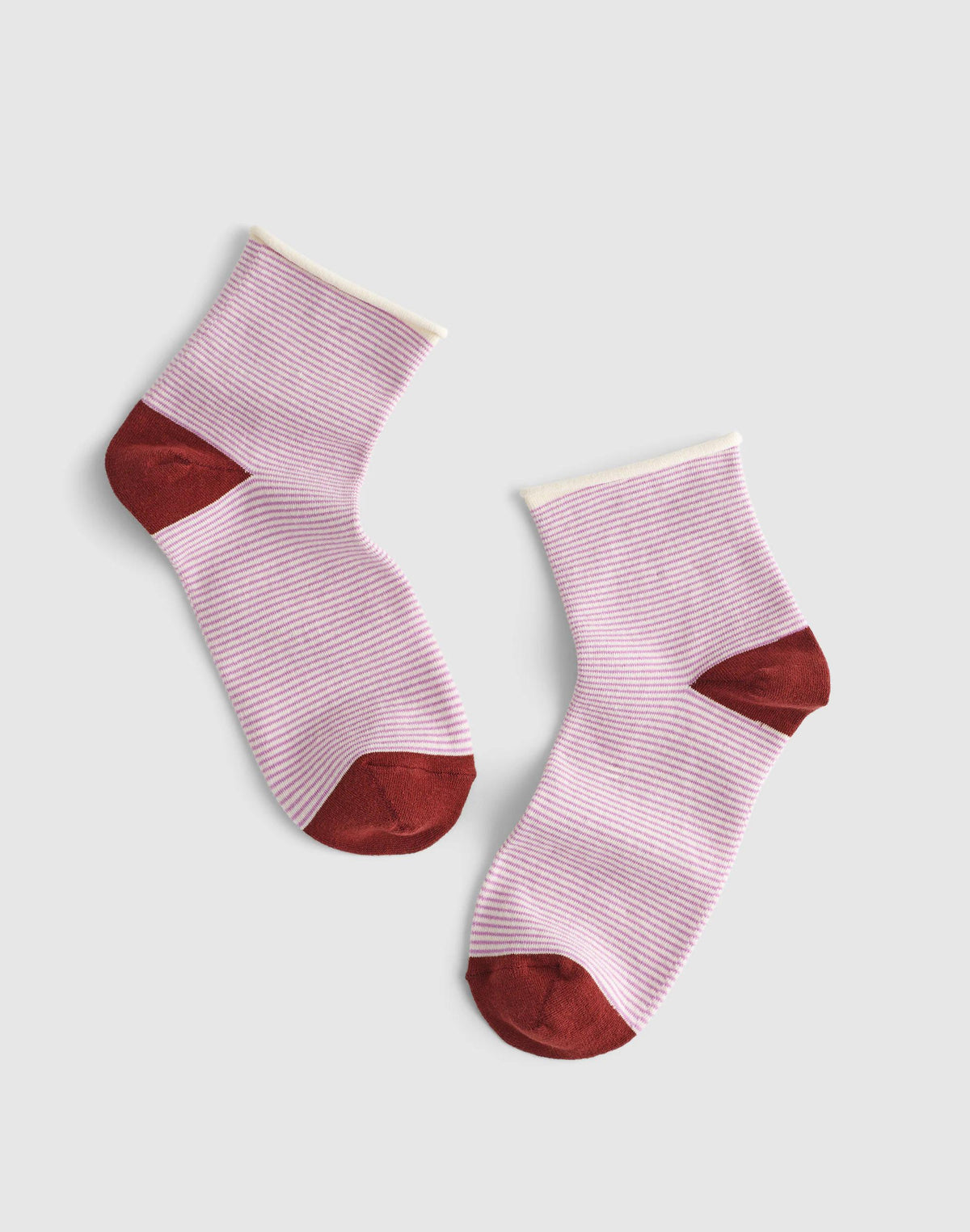 Contrast-Stripe Ankle Socks Warm Wisteria | Madewell