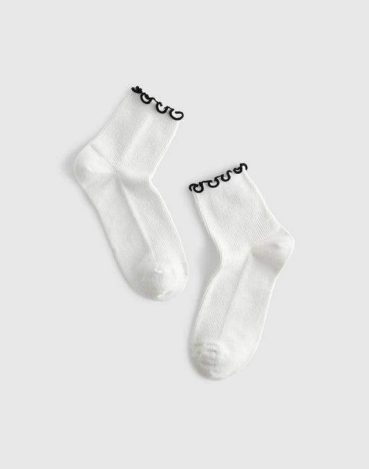 Ruffle-Trim Ankle Socks Jet Black | Madewell