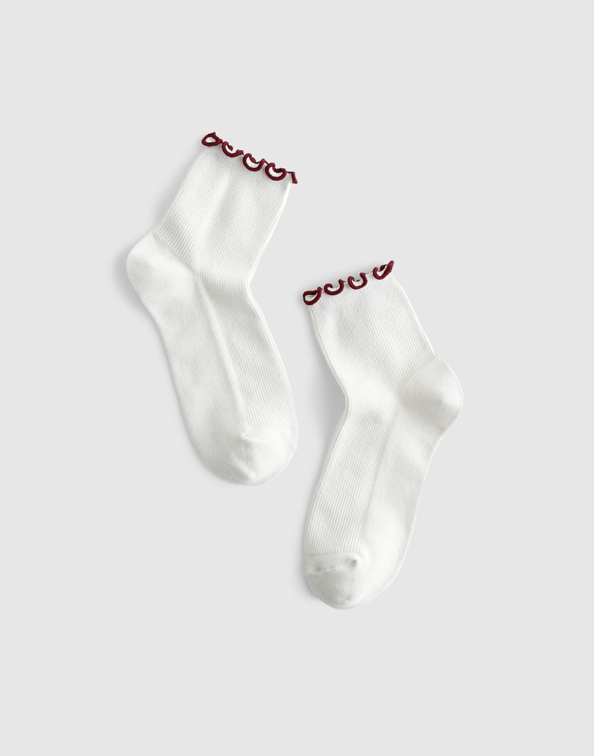 Ruffle-Trim Ankle Socks Dusty Merlot | Madewell