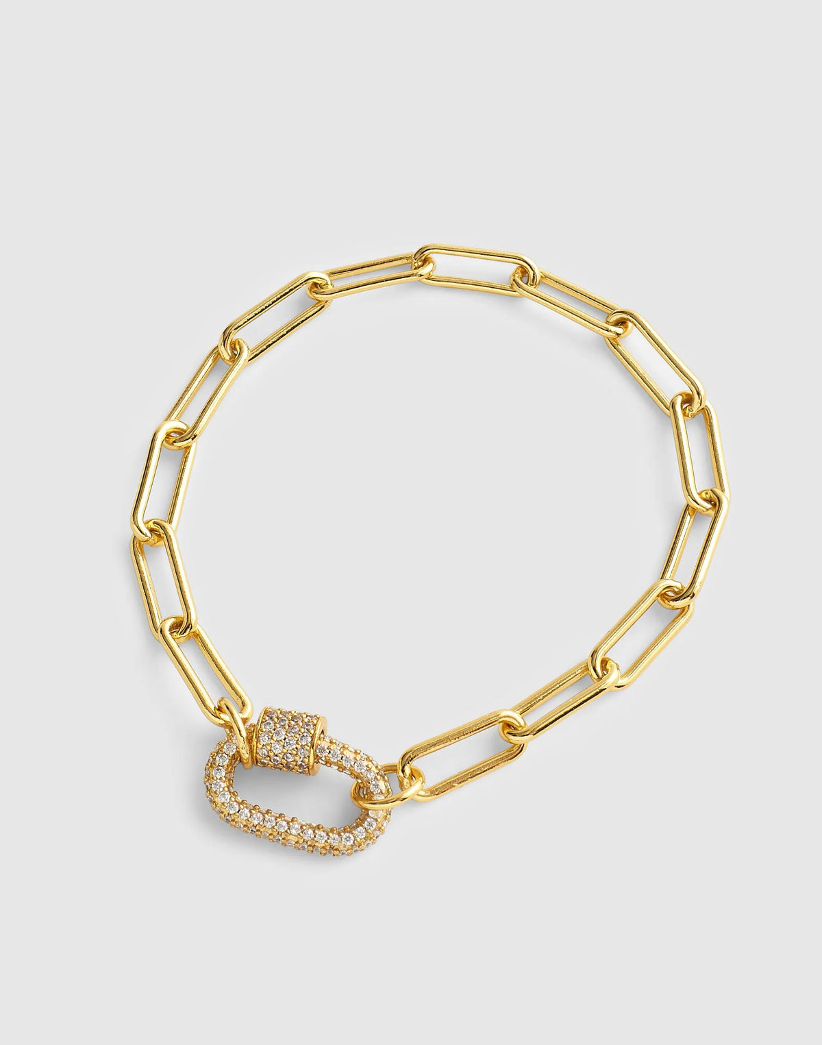 Pavé Carabiner Paperclip Chain Bracelet Clear | Madewell