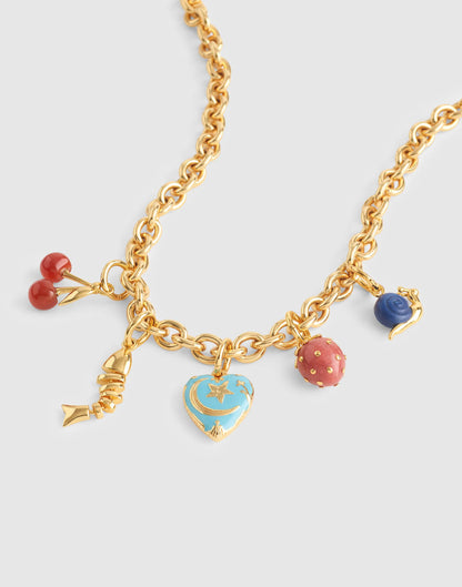 Semiprecious Strawberry Charm Antique Gold | Madewell
