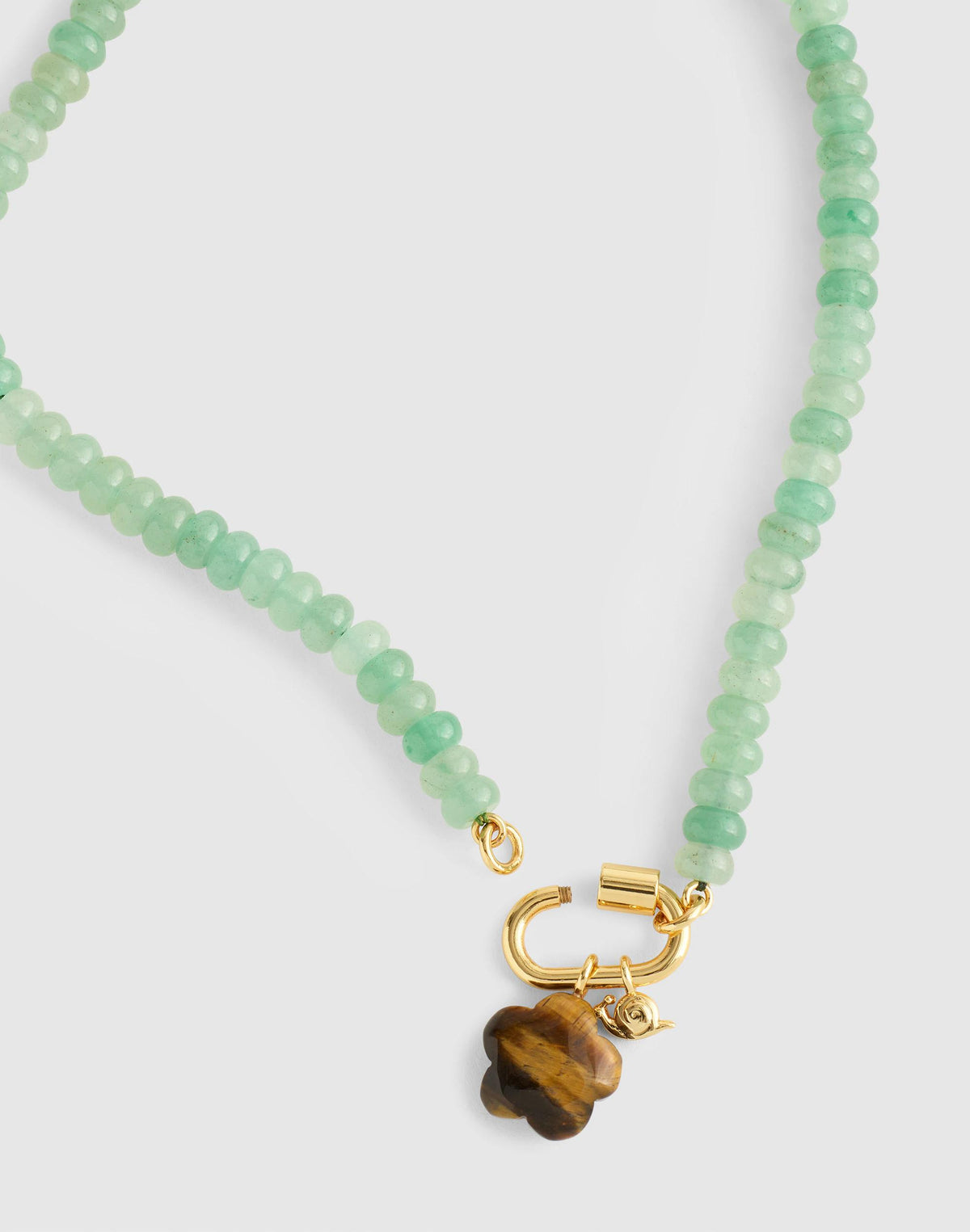 Semiprecious Beaded Carabiner Charm Necklace Antique Jade | Madewell