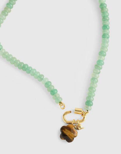 Semiprecious Beaded Carabiner Charm Necklace Antique Jade | Madewell