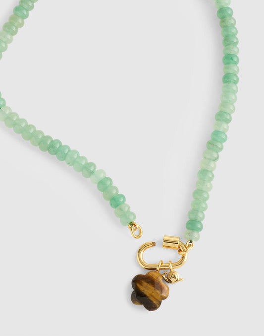 Semiprecious Beaded Carabiner Charm Necklace Antique Jade | Madewell
