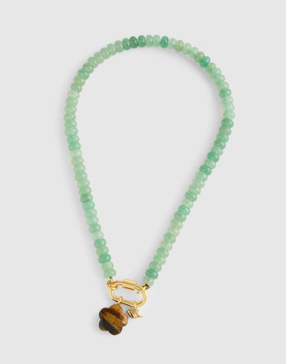 Semiprecious Beaded Carabiner Charm Necklace Antique Jade | Madewell