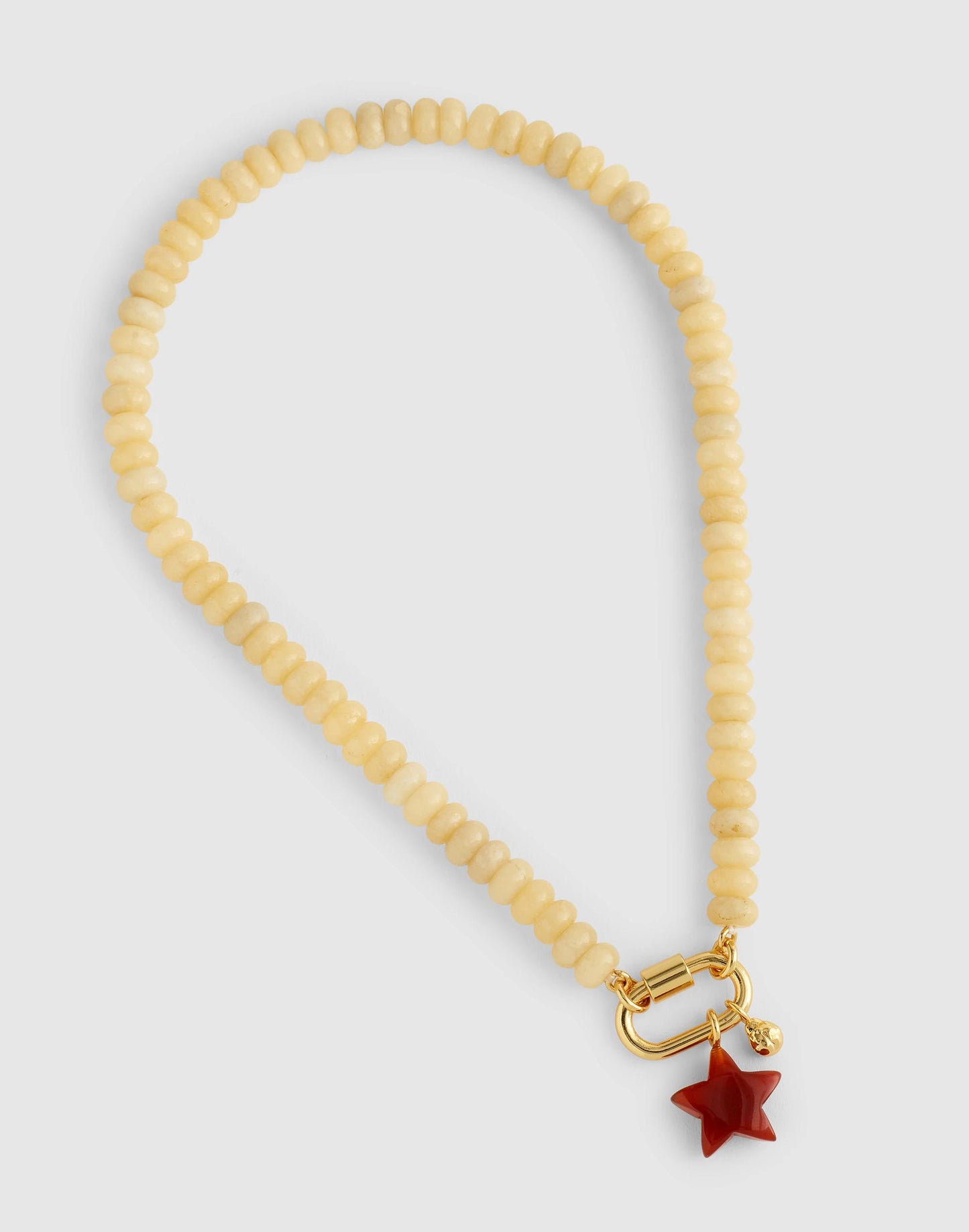 Semiprecious Beaded Carabiner Charm Necklace Pale Marzipan | Madewell
