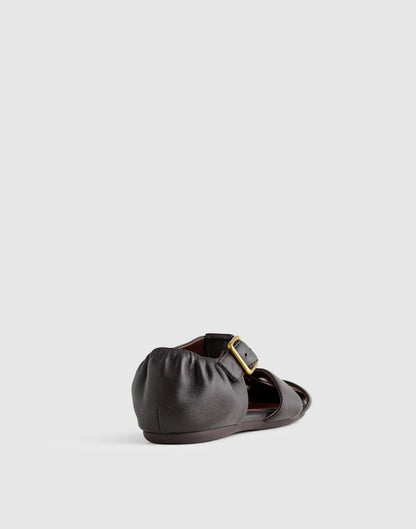 The Greta Fisherman Sandal Dark Carob | Madewell