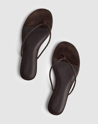 The Iggy Braided Thong Sandal Dark Carob | Madewell