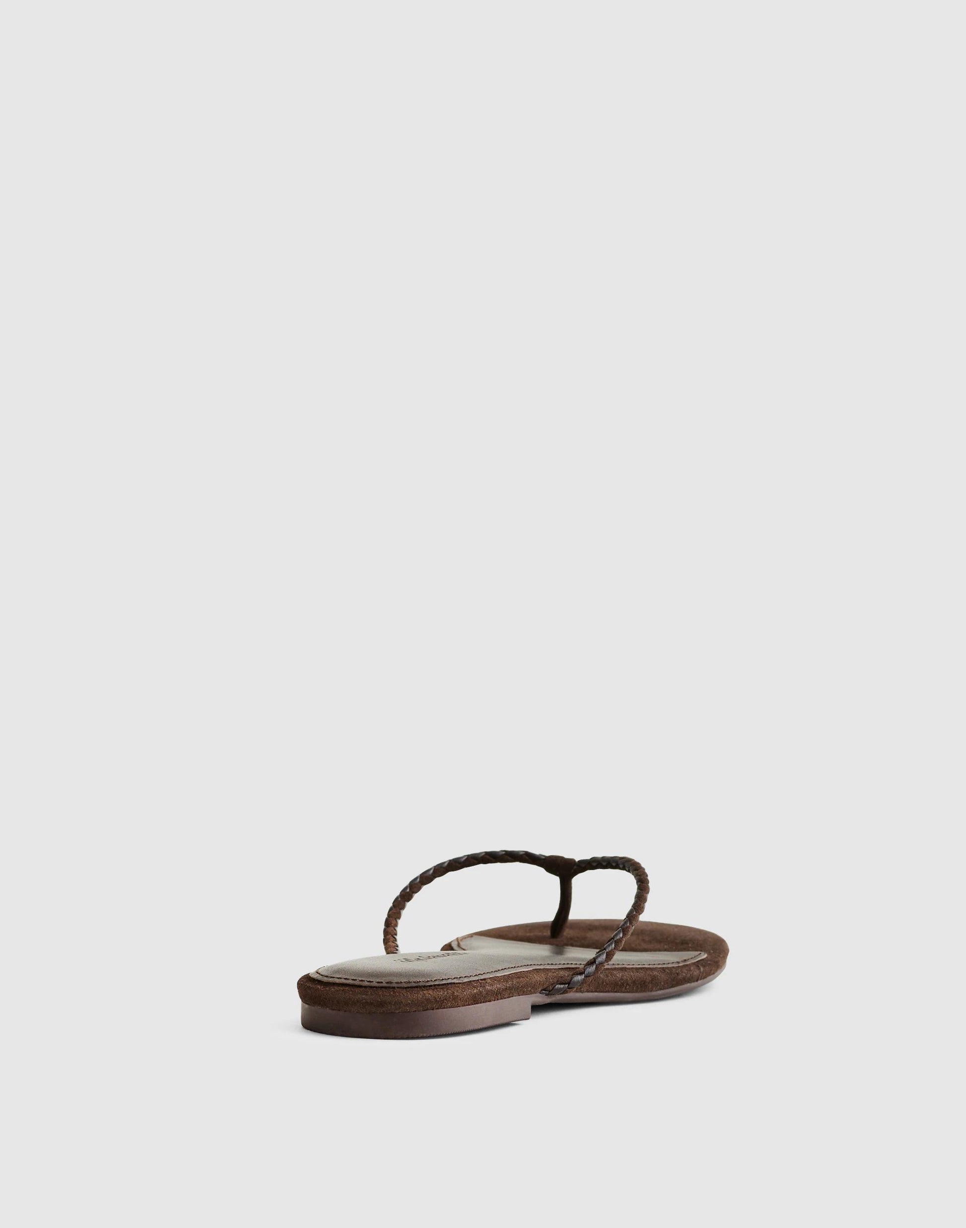 The Iggy Braided Thong Sandal Dark Carob | Madewell