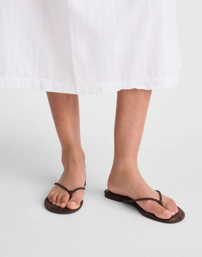 The Iggy Braided Thong Sandal Dark Carob | Madewell