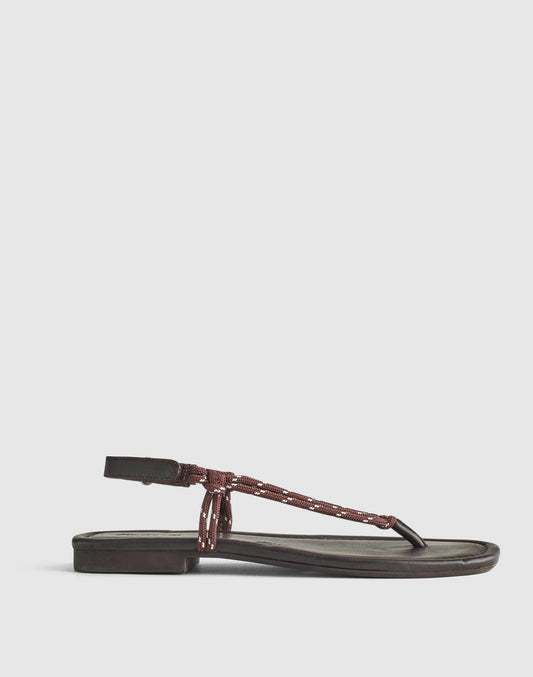 The Aliyah Thong Sandal in Paracord Dark Carob | Madewell