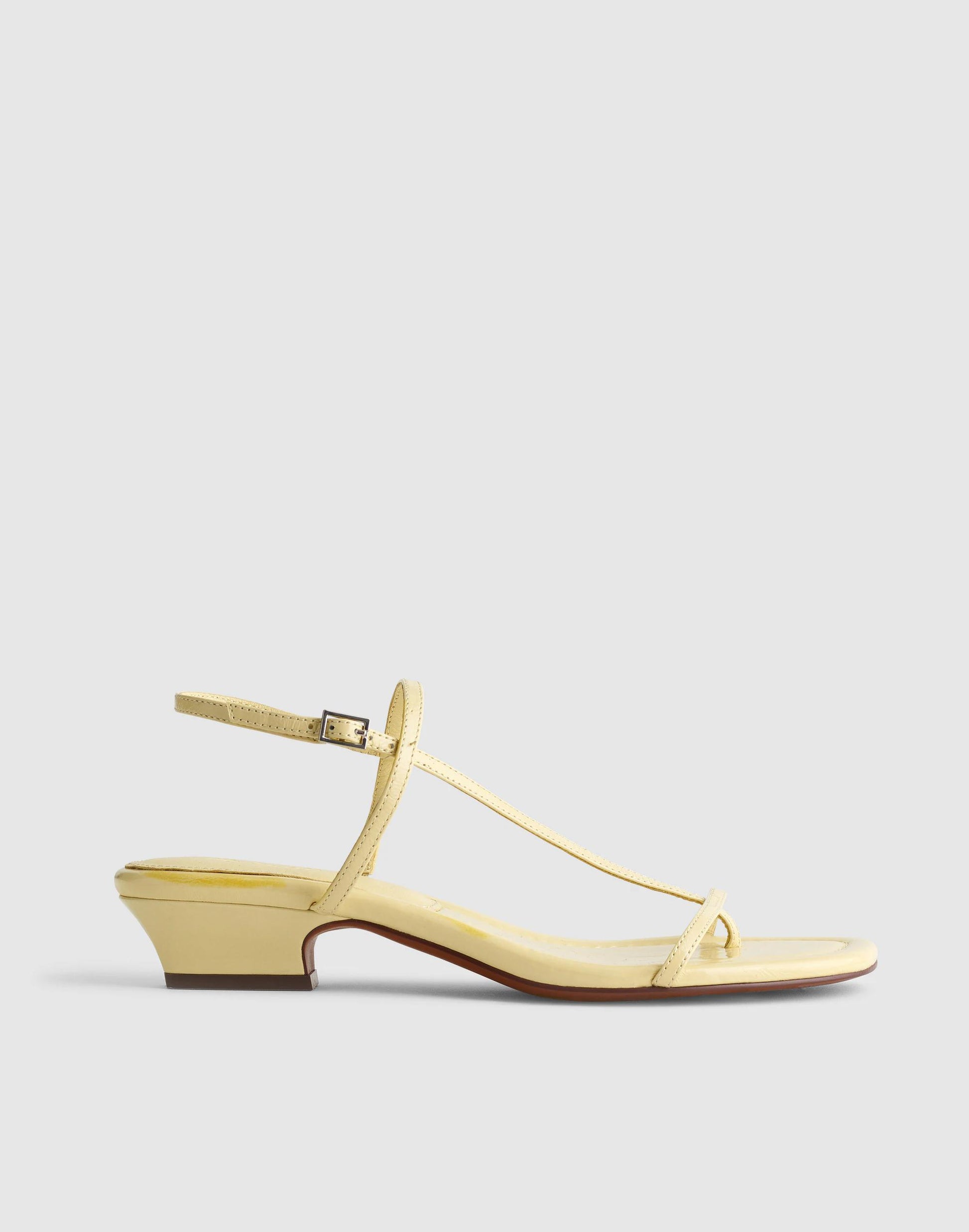 The Maycie Asymmetric T-Strap Sandal Pale Pineapple | Madewell