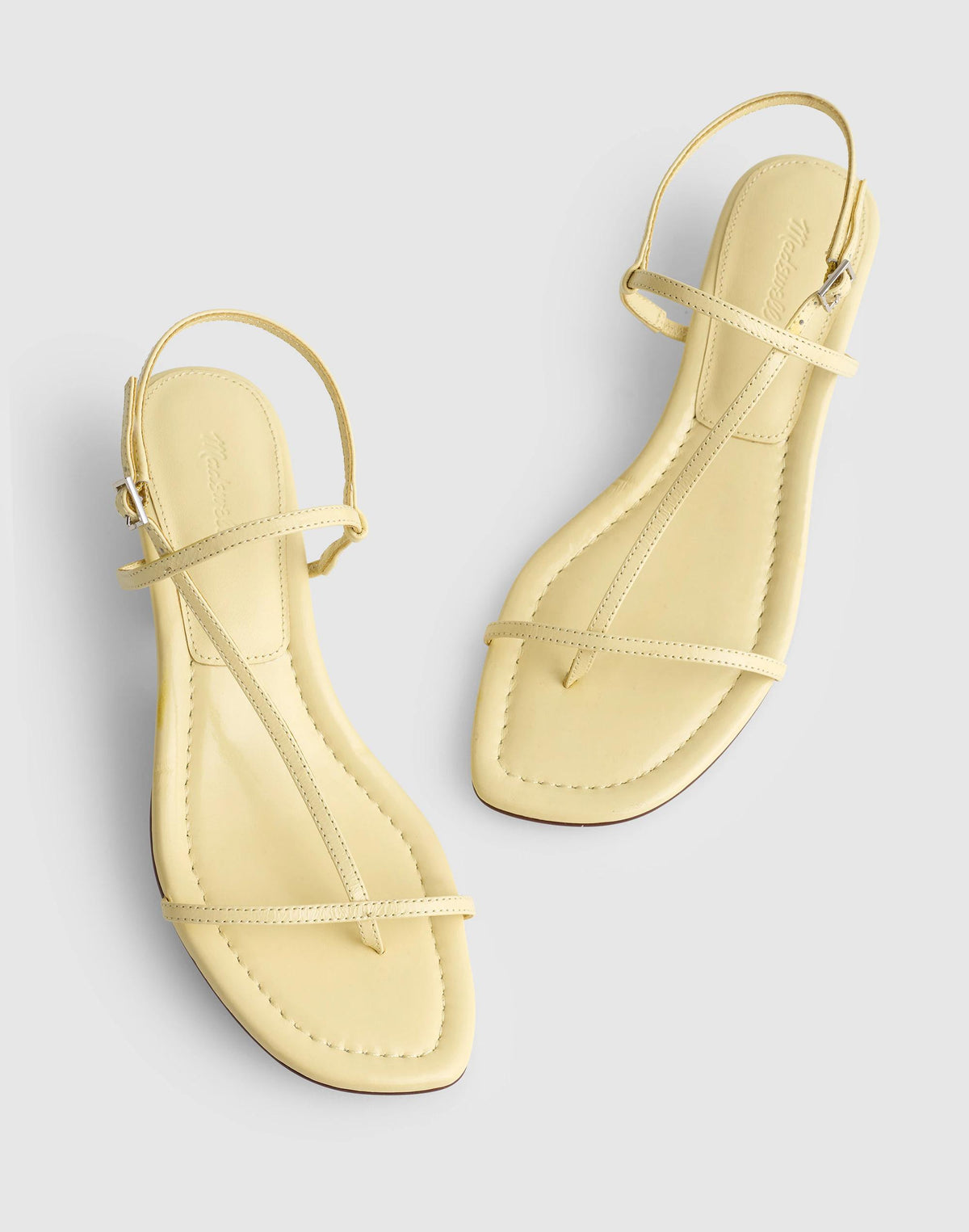 The Maycie Asymmetric T-Strap Sandal Pale Pineapple | Madewell