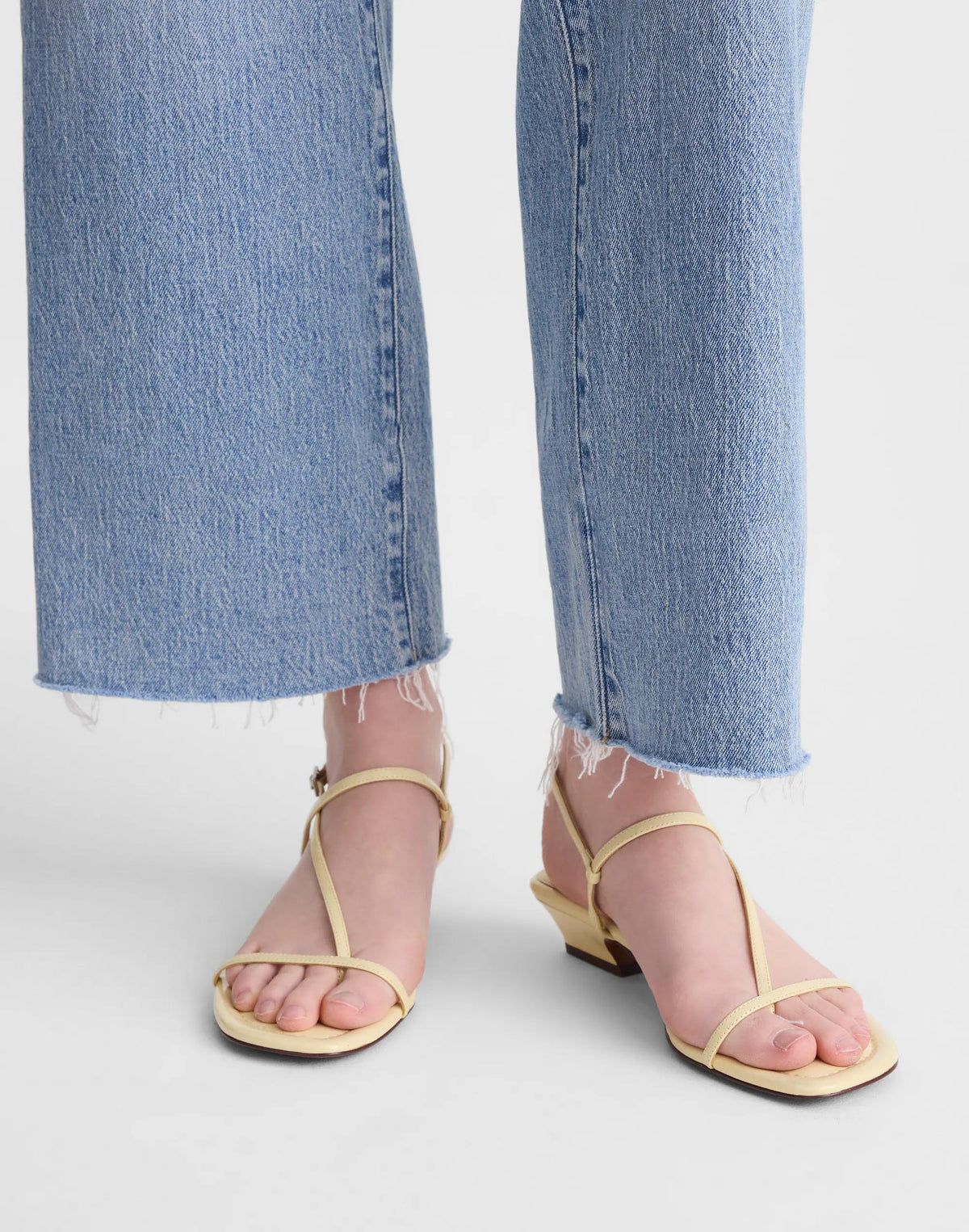 The Maycie Asymmetric T-Strap Sandal Pale Pineapple | Madewell