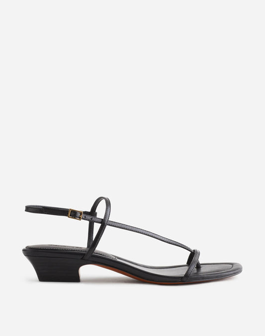 The Maycie Asymmetric T-Strap Sandal True Black | Madewell