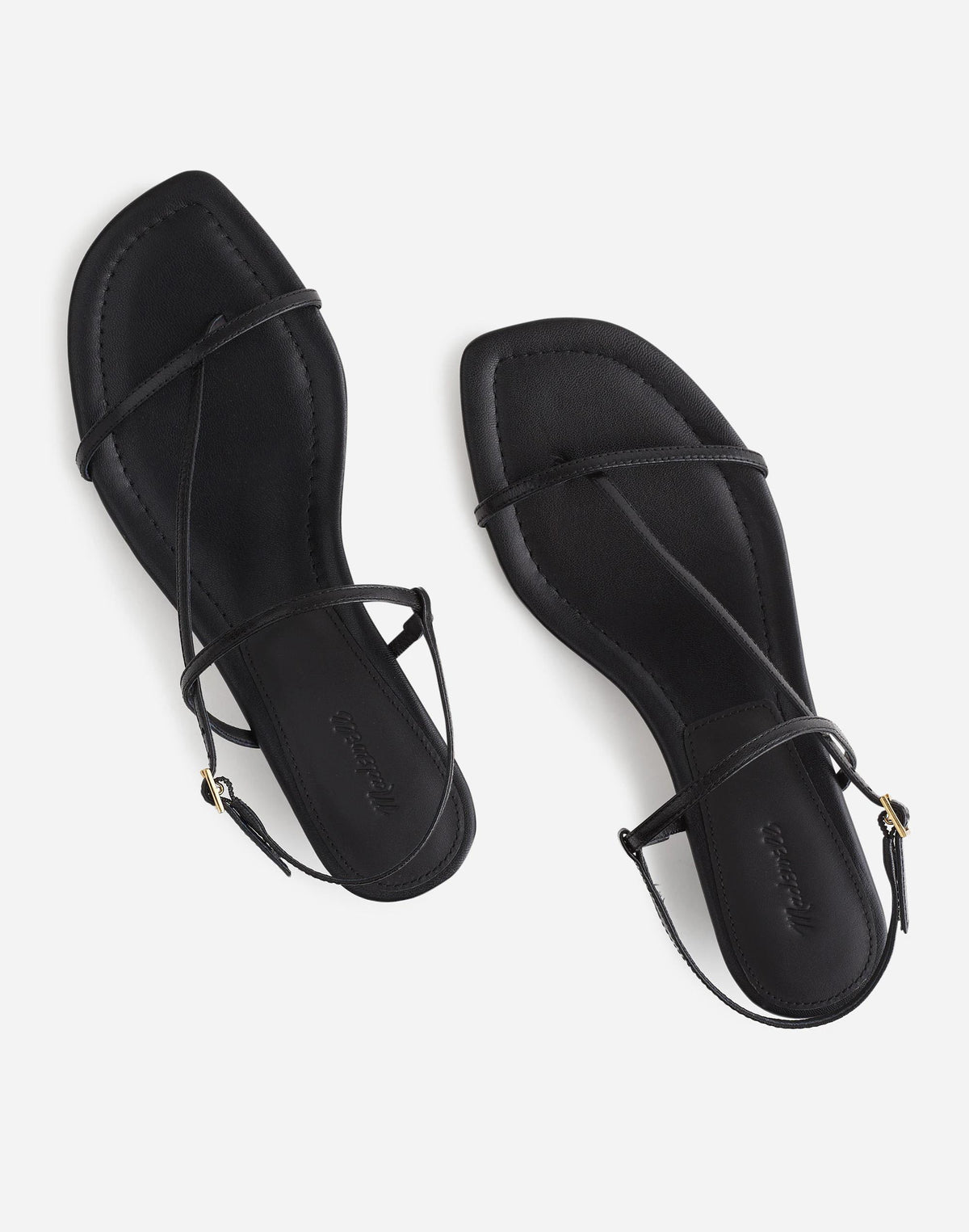 The Maycie Asymmetric T-Strap Sandal True Black | Madewell