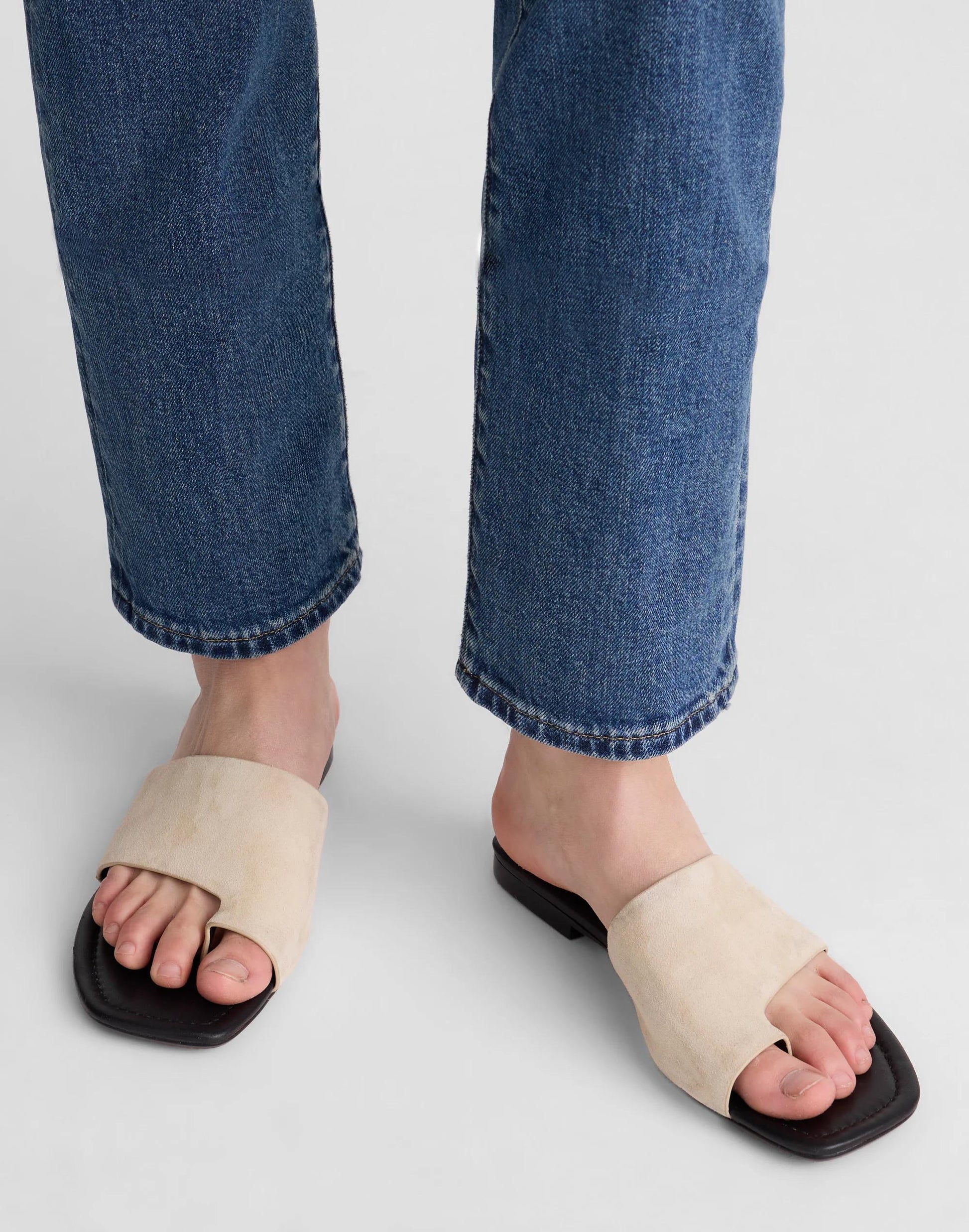 The Maycie Toe-Loop Slide Flax | Madewell