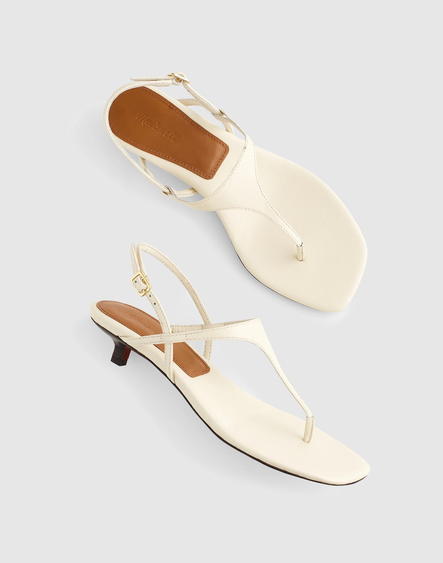 The Chiara Kitten Heel Slingback Sandal Vintage Muslin | Madewell