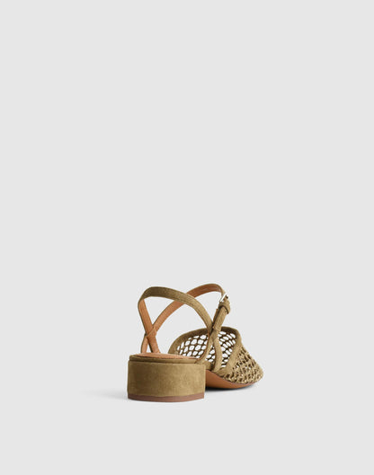The Lola Ankle-Strap Heeled Sandal Safari Khaki | Madewell
