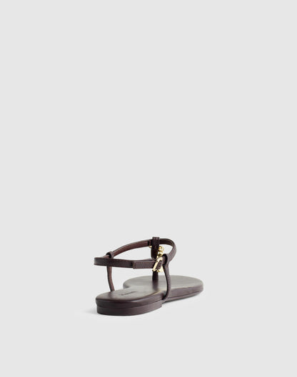 Madewell x Shopbop Iggy Charm T-Strap Sandal in Leather Coffee Bean | Madewell