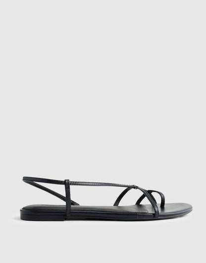 The Iggy Strappy Sandal True Black | Madewell