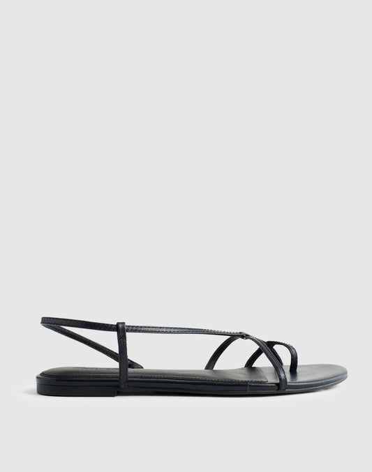 The Iggy Strappy Sandal True Black | Madewell