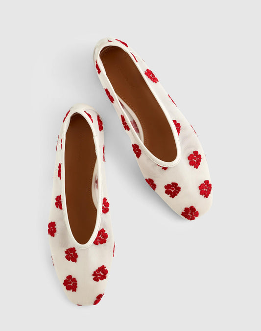 The Mylie Ballet Flat Vintage Ivory Multi | Madewell