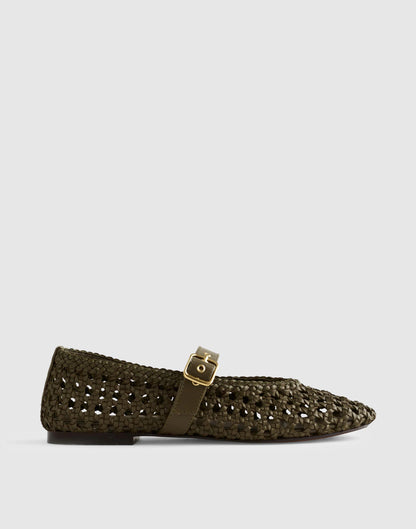 The Remy Mary Jane Flat Faded Olive | Madewell
