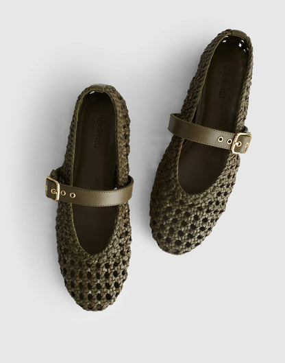The Remy Mary Jane Flat Faded Olive | Madewell