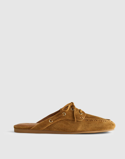 The Jamie Boat Mule in Suede Dried Acorn | Madewell
