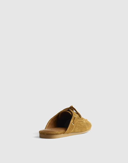 The Jamie Boat Mule in Suede Dried Acorn | Madewell