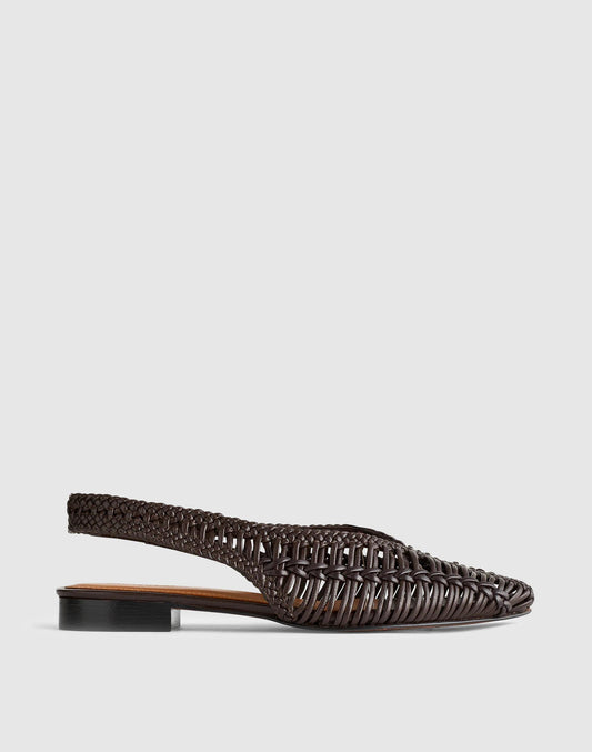 The Harpor Slingback Flat Dark Carob | Madewell