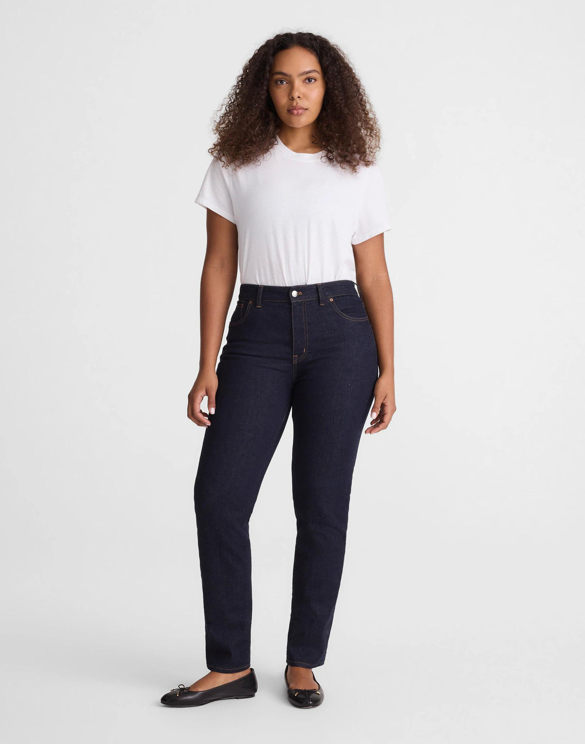 The Curvy Jules Slim-Straight Jean in Rinse Wash Rinse Wash | Madewell