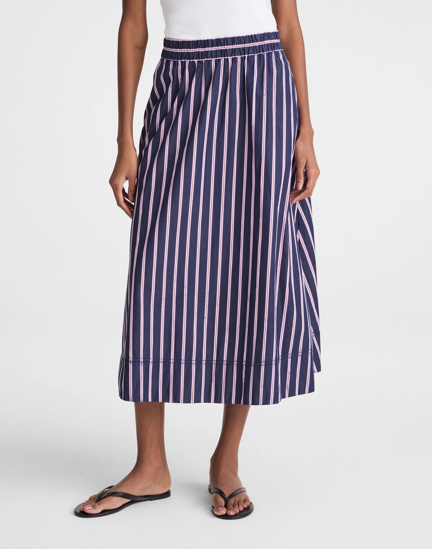 Midi Circle Skirt in Poplin Classic Indigo | Madewell