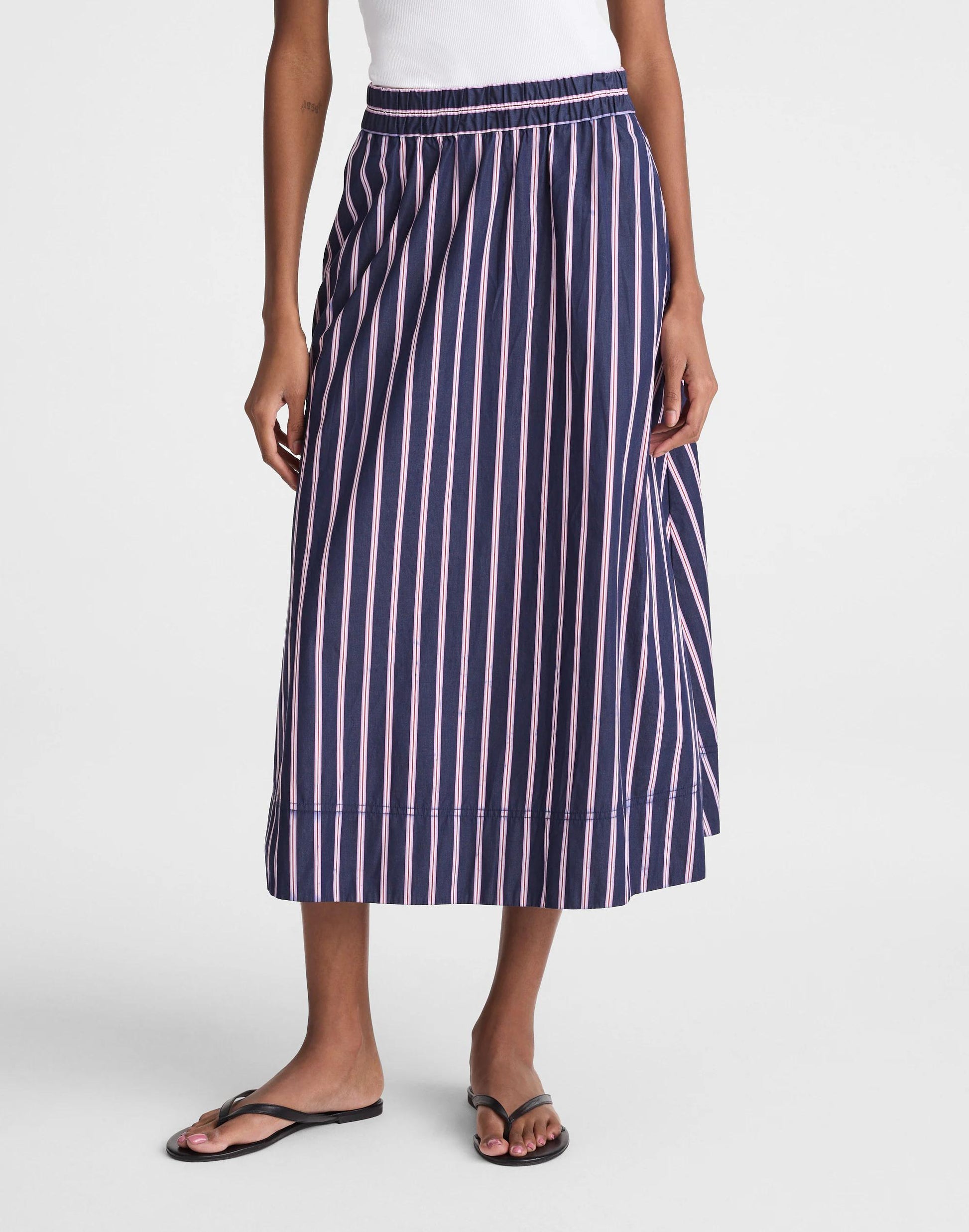 Midi Circle Skirt in Poplin Classic Indigo | Madewell