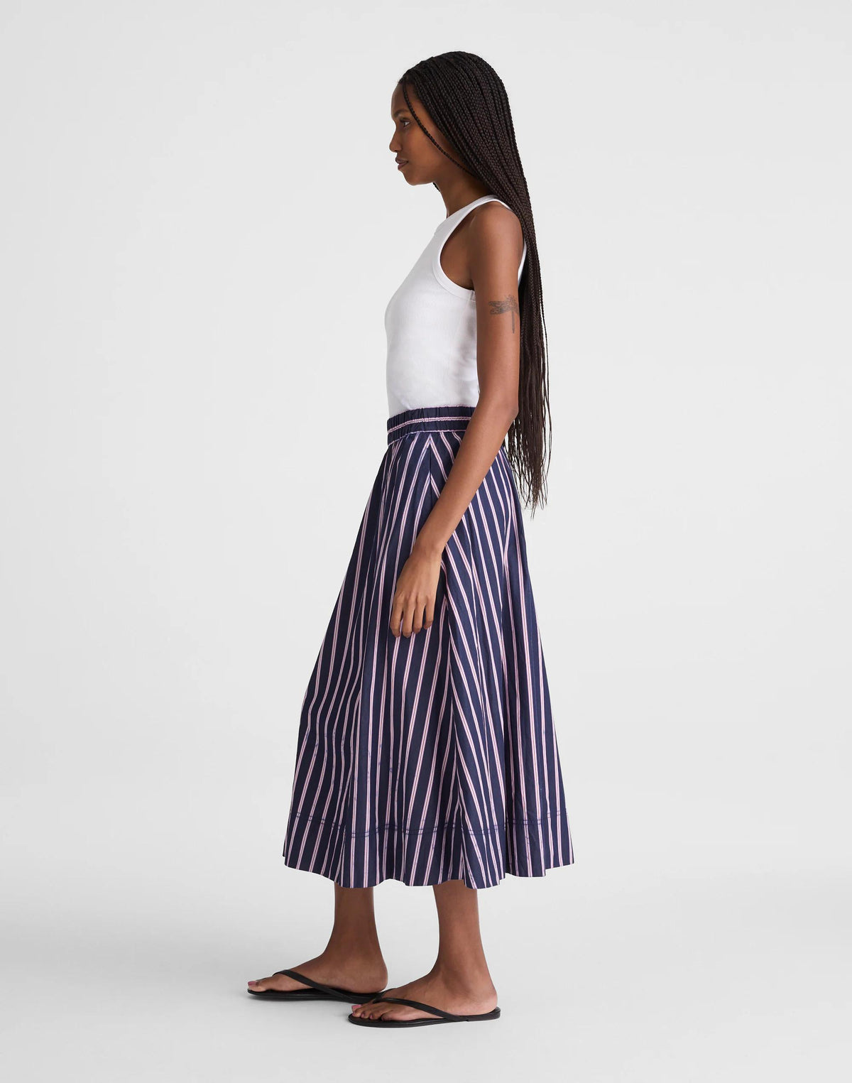 Midi Circle Skirt in Poplin Classic Indigo | Madewell