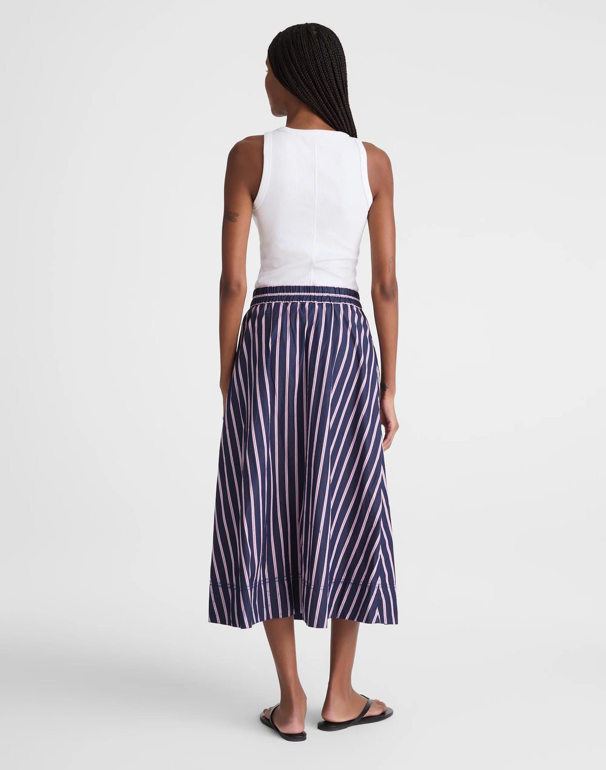 Midi Circle Skirt in Poplin Classic Indigo | Madewell