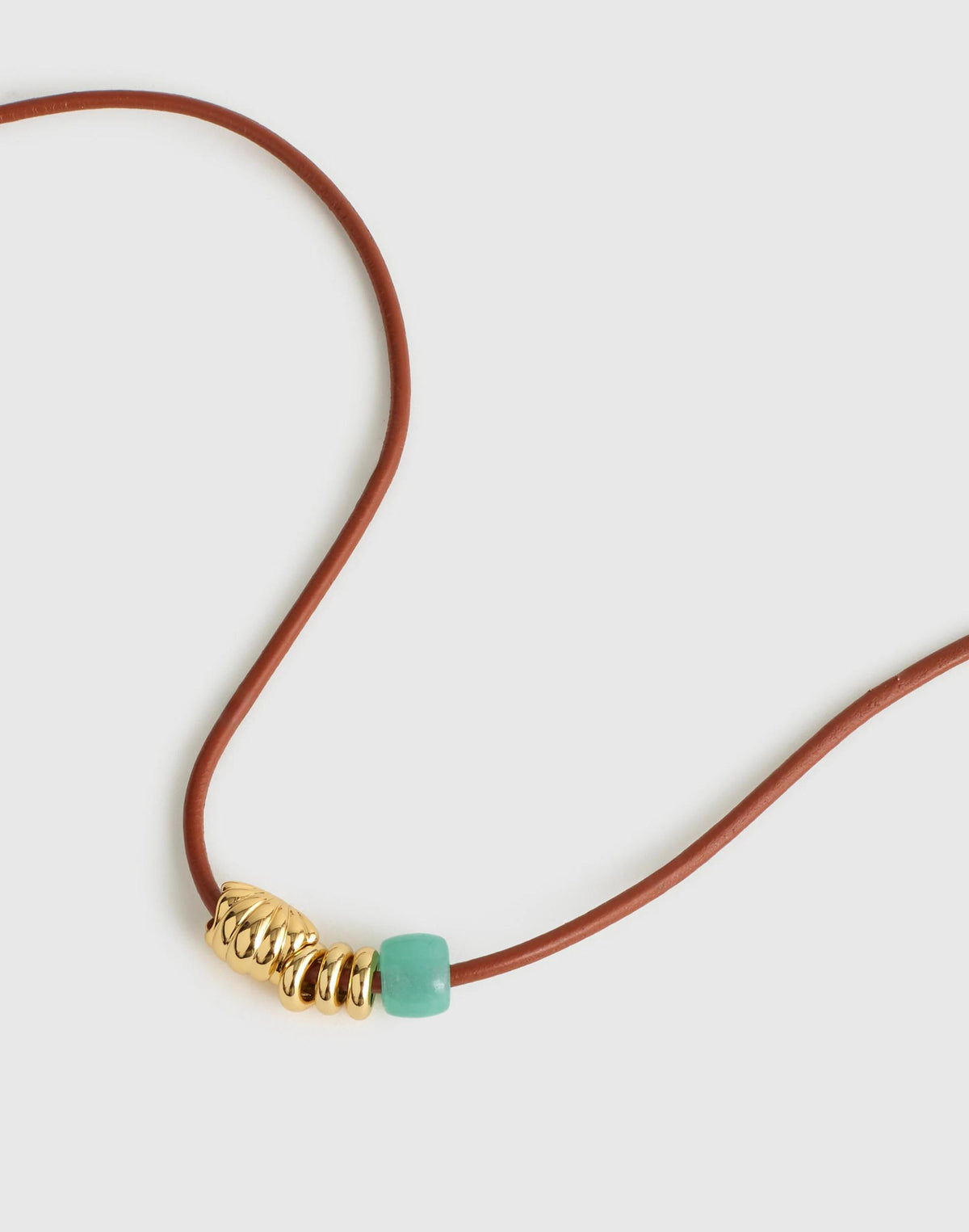 Semiprecious Charm Leather Choker Necklace Golden Tan | Madewell