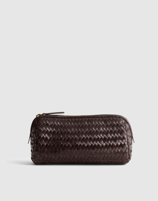 The Signature Woven Zip Pouch Coffee Bean | Madewell