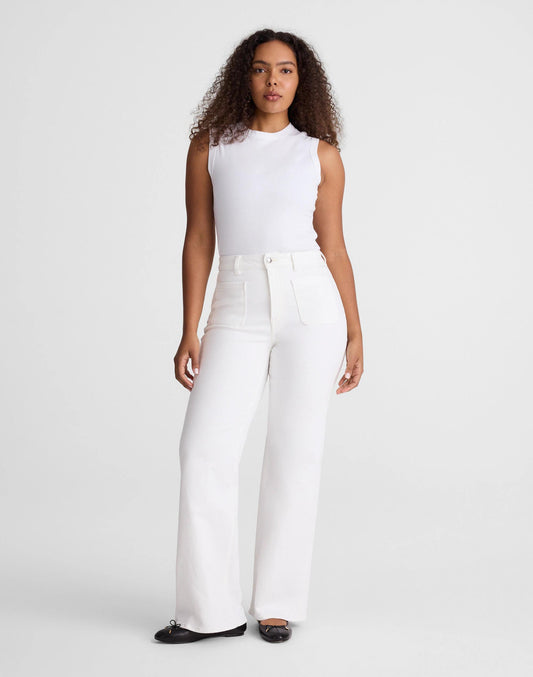 The Curvy Emmy Wide-Leg Jean in Super Stretch Denim Tile White | Madewell