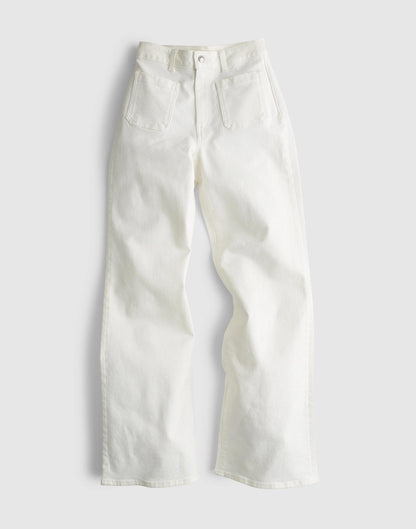 The Curvy Emmy Wide-Leg Jean in Super Stretch Denim Tile White | Madewell