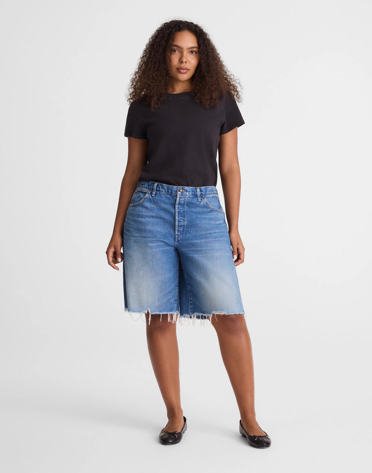 The Curvy Essex Long Baggy Short Retro Bright Wash | Madewell