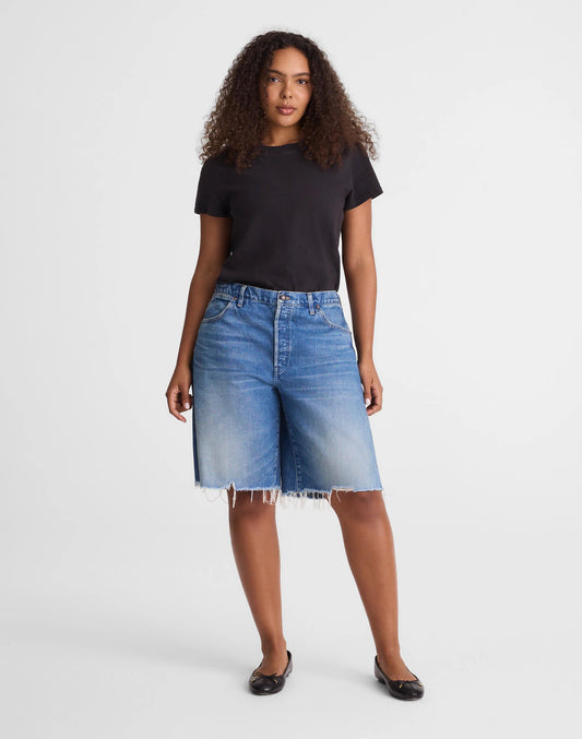 The Curvy Essex Long Baggy Short Retro Bright Wash | Madewell
