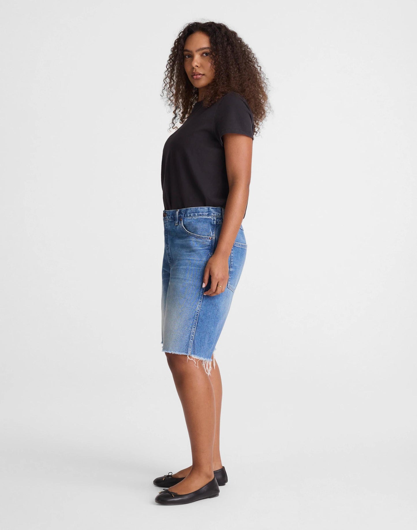 The Curvy Essex Long Baggy Short Retro Bright Wash | Madewell