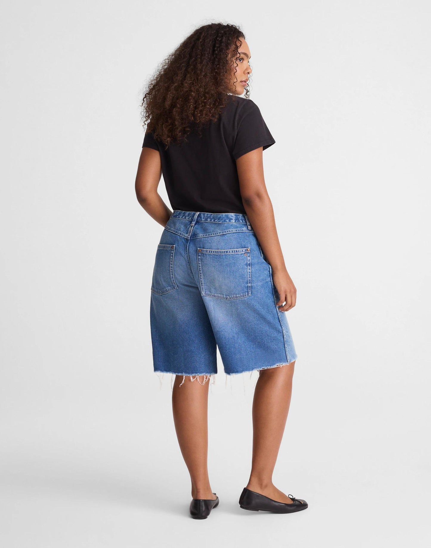 The Curvy Essex Long Baggy Short Retro Bright Wash | Madewell